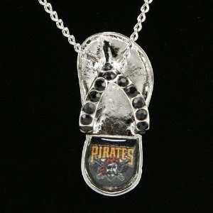   MLB Pittsburgh Pirates Crystal Flip Flop Necklace: Sports & Outdoors