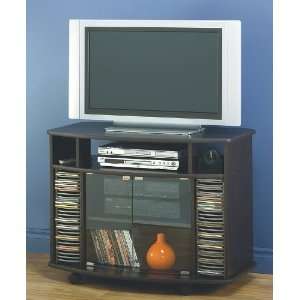  Cappuccino TV Stand with Glass Doors by Coaster: Furniture 