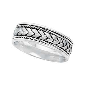   White Gold Bridal Engagement Ring Hand Woven Band Sz 11   JewelryWeb