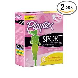  Playtex Sport Scented Regular Tampons, 18 Count Box (Pack 