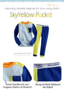 NWT Baby & Toddler Kids Boy Sleepwear Pajama Set  SkyYellow Pocket 