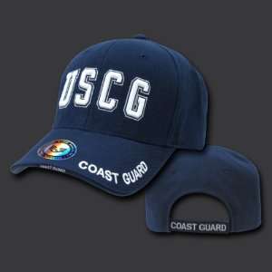 com U.S. Coast Guard Cap Navy Military Branch Hat Cap Hats TEXT LOGO 