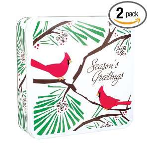 Byrd Cookie Company Seasons Greetings Tin, 6 Ounce Tins (Pack of 2)