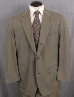 Brooks Brothers vintage green poplin three button sack suit, ~44R 