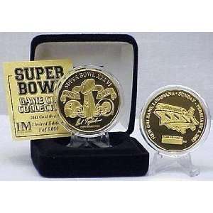  Super Bowl XXXVI 24kt Gold Flip Coin: Sports & Outdoors