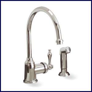  Chrome Single Handle Kitchen Faucet with Sprayer: Home 