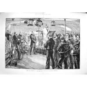   1889 LIFE BOARD MAN OF WAR SHIP SUNDAY MORNING SERVICE