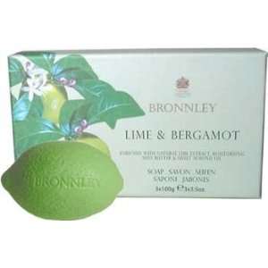  Bronnley Lime & Bergamot Soap   3x100gm Hand Soap Beauty