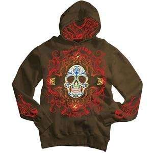  Scorpion Calavera Hoody   Large/Brown Automotive