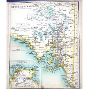  ANTIQUE MAP c1901 SOUTH AUSTRALIA LAKE EYRE CARNARVON 