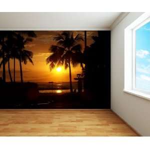  Wall Mural Decal Sticker Tropical Paradise Watercolor 