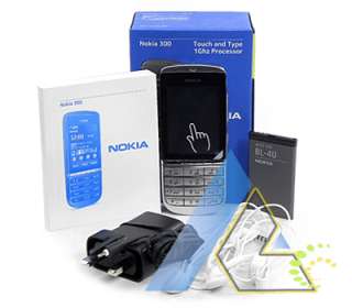   Asha 300 3G Mobile Phone White+Bundled 4Gifts+1 Year Warranty  