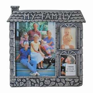  3 Slots My Family Pewter Picture Frame: Home & Kitchen