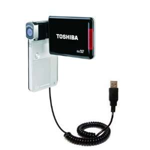  Coiled USB Cable for the Toshiba Camileo S30 HD Camcorder 