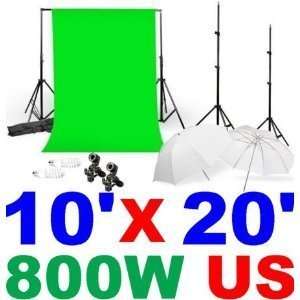   10x20 Chromakey Green Backdrop Screen 800W Studio Kit
