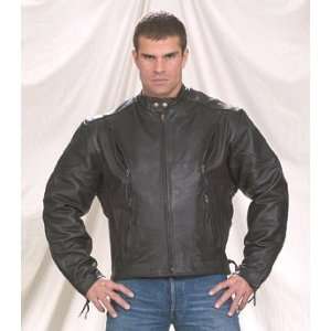  Mens Split Cowhide Leather Racer Jacket W/Airvents, Z/O 