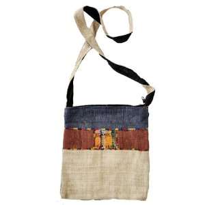   Hemp and Recycled Blue and Brown Shoulder Bag 