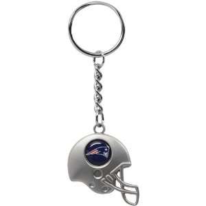  New England Patriots Silver Pewter Helmet Keychain: Sports 