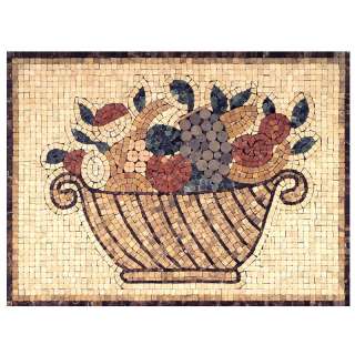 Fruit Basket Micro Mosaic   Tumbled Limestone  