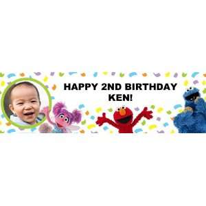  Sesame Street Party Personalized Photo Banner Large 30 x 
