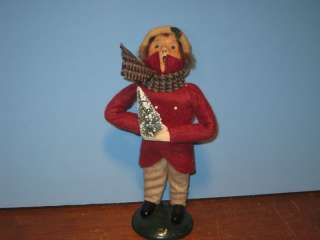 Byers Choice 1987 Boy with Neat Scarf Carrying Tree  