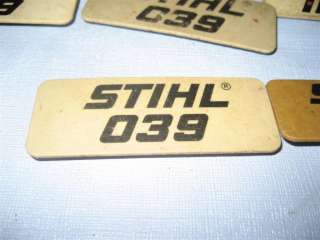 Stihl 039 Saw Model Name Plate Tag  