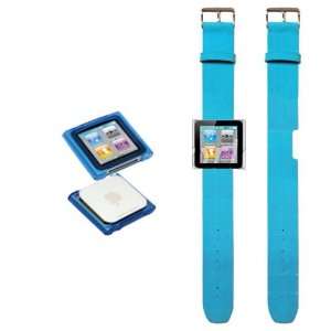  Navitech Blue Watch strap / Wrist Strap & Blue TPU Hard 