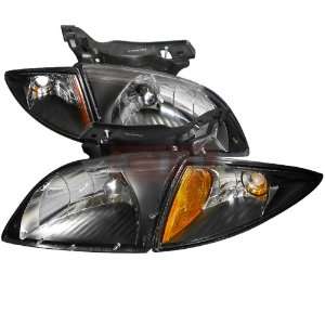   Chevy Cavalier Black Housing Euro Headlights With Corner Automotive