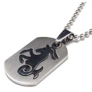  Capricorn Astrology Sign Plate Stainless Steel Pendant 