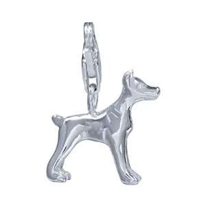 VINANI German 925 Sterling Silver Charm Pendant Dog Dobermann HUN