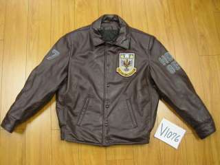Vintage leather letterman jacket sz 42 cafe racer V1076  