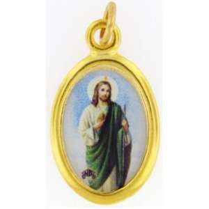  St Jude Italian 14k Yellow Gold Plated Medal 20 Steel 