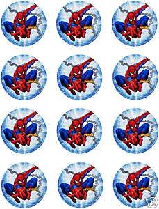 SPIDERMAN Edible CUPCAKE Image Icing Toppers Frosting  