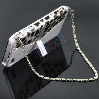 Luxury Leopard Bling Stand Hard Case Cover iPhone 4 4G  