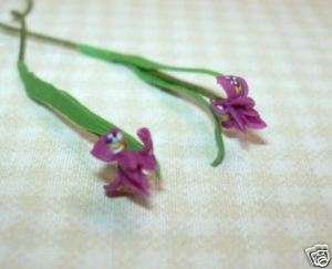 Loose Stems, Perfect Burgundy Iris (2) DOLLHOUSE Minis  