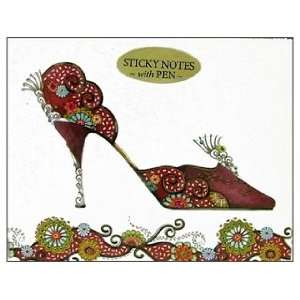  Pictura Sticky Notes w/Pen Head Heels Flwrs Berry: Arts 
