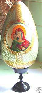 MOTHER OF GOD wood icon  egg handpainted HUGE 12*  