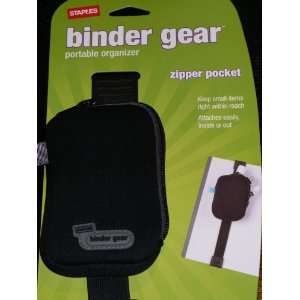 Staples Binder Gear Portable Organizer, Zippered Pocket (Black with 