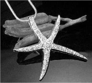 New Fashion Silver Crystal Starfish Necklace  