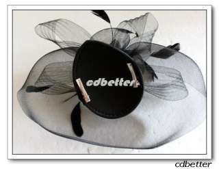   Organza Flower Style Feather Veil Millinery Hat Hair Clip Fascinators