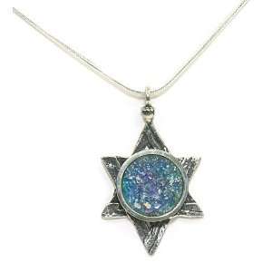   Roman Glass Star of David Necklace   by Ben Zion David