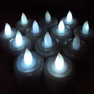 12 White Tea Light LED Candle Wedding Party Decoration  