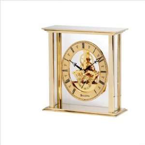  Bulova B1750 Castine Table Top Clock Polished Brass