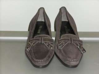 PRADA Brown Suede Shoes Heels Italian size 39/U.S. 8.5 NEW  