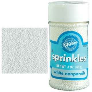 Wilton Cake Decorating Sprinkles 3 oz.   White Nonpareils  