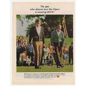  1967 Levis Sta Prest Polyester Slacks Golf Golfers Print 