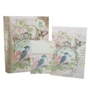  Punch Studio Book Box Note Cards  Flora Bird #57984 