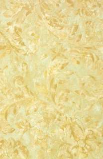 Gold Floral on Sage Sponged Faux Wallpaper D/R  