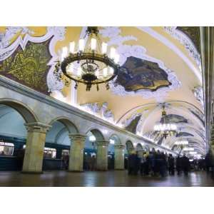  Interior of Komsomolskaya Metro Station, Moscow, Russia 