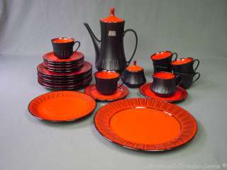 CARSTENS ATELIER wonderful German Art Pottery 60s Coffee Set 24pcs 